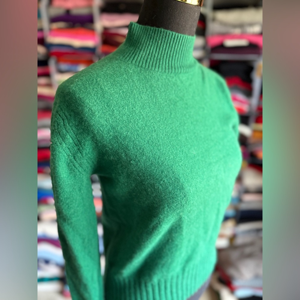 J. Crew Green Turtleneck Sweater